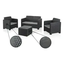 Conjunto Para Jardim - Poltronas E Mesa Baú - 4 Peças Estrutura Cinza Foto mini 2