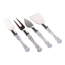 Conjunto Para Queijo 4 Peças Em Inox Com Cabo Em Acrilico Cor Acrílico com inox Foto mini  2