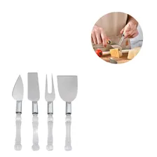 Conjunto Para Queijo 4 Peças Em Inox Com Cabo Em Acrilico Cor Acrílico com inox Foto mini  3