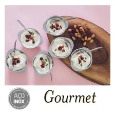 Conjunto Para Sobremesa 12 Peças Jogo De Taças Inox Gourmet Cor Prateado Foto mini  2
