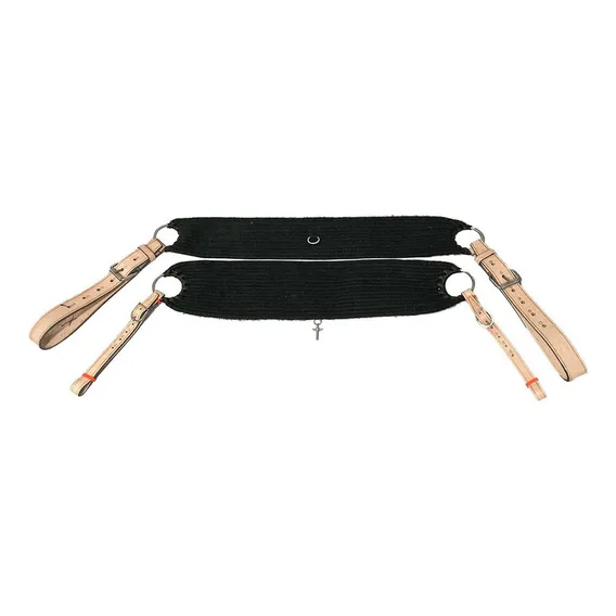 Conjunto Peitoral Cilha Cia Lã Cavalo Vaquejada Profissional Cor Preto Foto 1