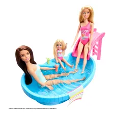 Conjunto Piscina Glam Com Boneca Barbie Com Maiô Verde Foto mini 4