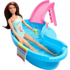 Conjunto Piscina Glam Com Boneca Barbie Com Maiô Verde Foto mini  2