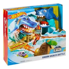Conjunto Pista Grande Batalha Na Praia Do Tubarão Hot Wheels City Acompanha Um VeÃculo Carro Carrinho Mattel Brinquedos Foto mini 3