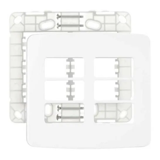 Conjunto Placa 4x4 6 Postos P/ Tomada Margirius Linha B3 Foto 1