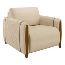Conjunto Poltrona E Sofá 223cm Maceió Linho Champagne Foto mini  3