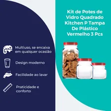 Conjunto Pote De Vidro Com Tampa De Plástico Kitchen 3Pçs, Ruvolo Foto mini  3
