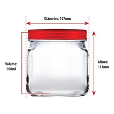 Conjunto Pote De Vidro Com Tampa De Plástico Kitchen 3Pçs, Ruvolo Foto mini  2
