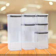 Conjunto Pote Hermetico Tampa Cristal 6 Foto mini 3
