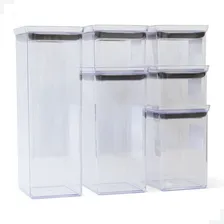 Conjunto Pote Hermetico Tampa Cristal 6 Foto mini 4
