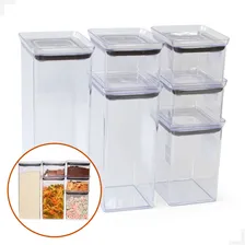 Conjunto Pote Hermetico Tampa Cristal 6 Foto mini 1