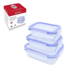 Conjunto Potes De Vidro Marmita Herméticos 3 Peças Hauskraft Foto mini  2