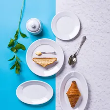 Conjunto Pratos Rasos 8 Pçs Restaurante Pro Porcelana Germer Foto mini 4