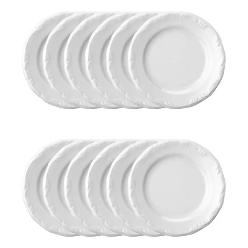 Conjunto Pratos Sobremesa Pomerode Porcelana Schmidt C/ 12 Foto 1