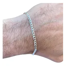 Conjunto Pulseira E Corrente Masculina Grumet 60cm Prata 925 Foto mini 2