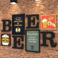 Conjunto Quadros E Letras Beer 1,00mx60cm - Mosarte Quadros Foto mini 2