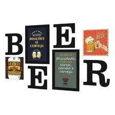 Conjunto Quadros E Letras Beer 1,00mx60cm - Mosarte Quadros Foto mini 1