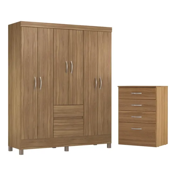 Conjunto Quarto Guarda Roupa E Comoda Forggia Amendola Foto 1