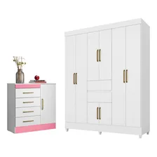 Conjunto Quarto Guarda Roupa E Comoda Terni Branco Foto  mini 1