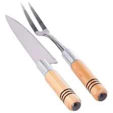 Conjunto Requinte Churrasco 2 Pçs Faca E Garfo Madefer Inox Foto mini 2