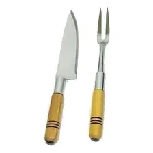 Conjunto Requinte Churrasco 2 Pçs Faca E Garfo Madefer Inox Foto mini 3