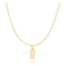 Conjunto Rommanel Cordão Masculino 60cm + Cruz Pingente K66 Cor Dourado Foto mini  3