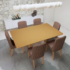 Conjunto Sala De Jantar 170cm Com 6 Cadeiras Foto mini  2