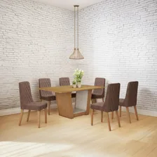 Conjunto Sala De Jantar 170cm Com 6 Cadeiras Foto  mini 1