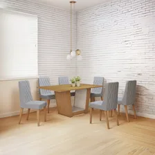 Conjunto Sala De Jantar 170cm Com 6 Cadeiras Foto  mini 1