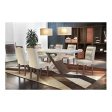 Conjunto Sala De Jantar 6 Cadeiras Off White Foto mini 1