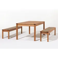 Conjunto sala de jantar Casa e Jardim M贸veis Casa e Jardim M贸veis com 2 cadeiras desenho liso mesa de - Jatob谩/Rami Foto mini 2