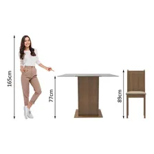 Conjunto Sala De Jantar Magda Madesa Mesa Com 4 Cadeiras Cor Rustic/Pérola 044765ZXTPER Foto mini 3
