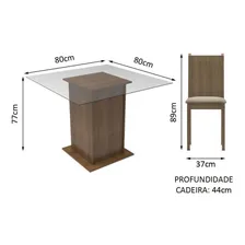 Conjunto Sala De Jantar Magda Madesa Mesa Com 4 Cadeiras Cor Rustic/Pérola 044765ZXTPER Foto mini 2