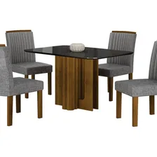 Conjunto Sala De Jantar Mesa Sofia 4 Cadeiras Jade Foto mini 2