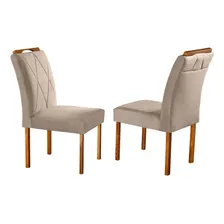Conjunto Sala Jantar 4 Lugares Natalle Mesa 100cm Bege Areia Foto mini 3