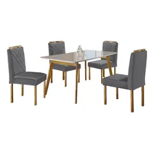Conjunto Sala Jantar 4 Lugares Slim M贸veis Mundial Foto mini 2