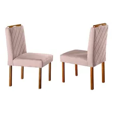 Conjunto Sala Jantar 6 Lugares Mesa Slim 6 Cadeiras Nude Foto mini 2