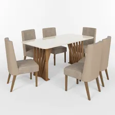 Conjunto Sala Jantar Adriana 180cm Canto Arredondado Bfwt Foto mini 2