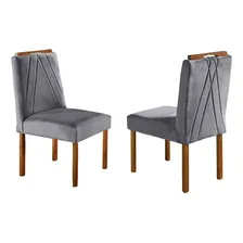 Conjunto Sala Jantar Mesa Lisy 6 Cadeiras Safira Cinza Foto mini  2