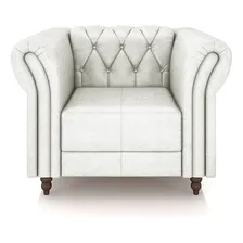 Conjunto Sofá 200cm E 2 Poltronas Chesterfield Couro Branco Foto mini  3