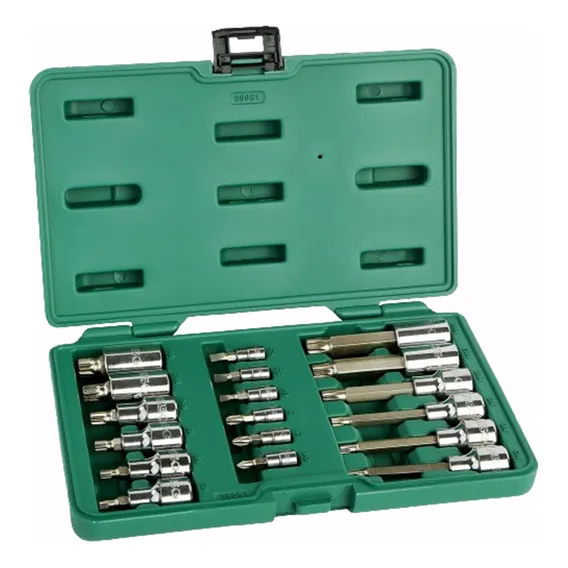Conjunto Soquete Fenda Phillips Multidentada 18pçs Sata Foto 1