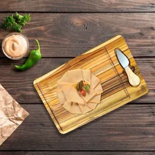 Conjunto Tábua De Madeira Cortar Queijo Com Faca Para Servir Foto mini  3