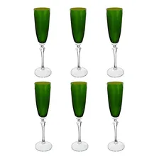Conjunto Taças Champanhe Cristal Ecologico 200ml 6pç Verde Foto mini 1