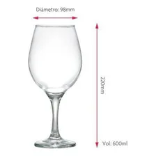 Conjunto Taças De Vinho Vidro Bordeaux Ruvolo 6 Peças 600ml Foto mini 4