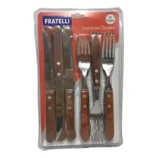 Conjunto Talheres De Churrasco Madeira Wooden - Inox Foto mini 2