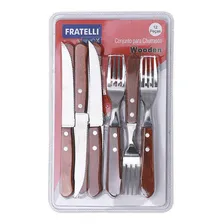 Conjunto Talheres De Churrasco Madeira Wooden - Inox Foto mini 1