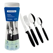Conjunto Talheres Tramontina 24 Peças Ipanema Faqueiro Preto Foto mini 1