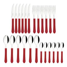Conjunto Talheres Tramontina Leme 24 Pçs Vermelho 23198722 Foto mini 3
