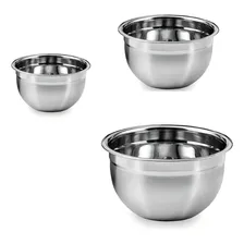 Conjunto Tigela 3 Peça Mixing Bowl Inox 26 28 30cm Kehome Foto mini 1