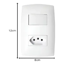 Conjunto Tomada 10a + Interruptor Simples - Blux Linha Home Foto mini  3